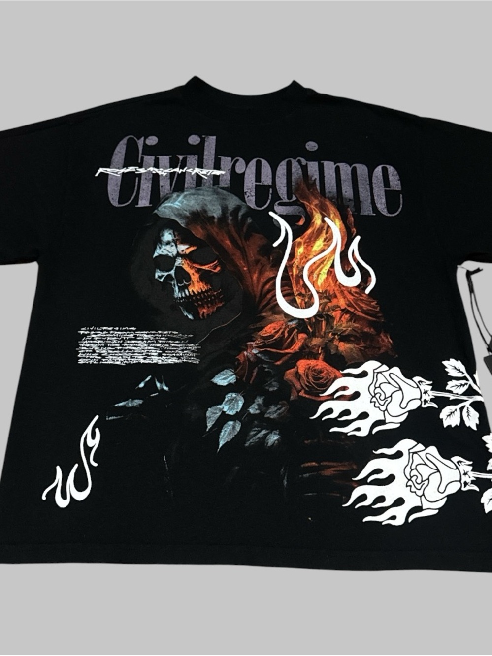 Civil Regime “REAPER OF ROSES” Premium Tee Size SMALL OS, 1 of only 500 made